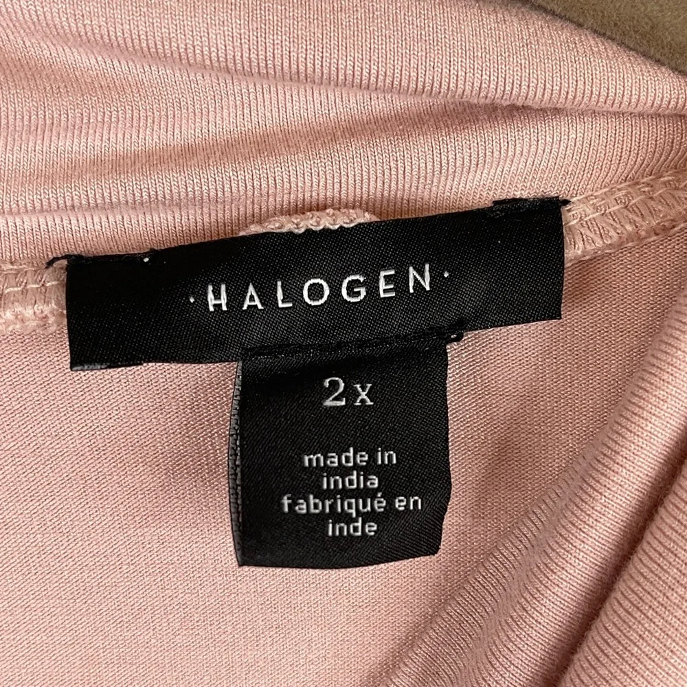 Halogen Pink Smoke Floral Lace Mock Neck Top